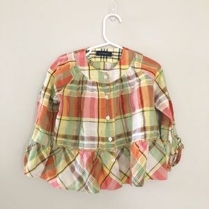 Burberry 3T girl lightweight button down shirt